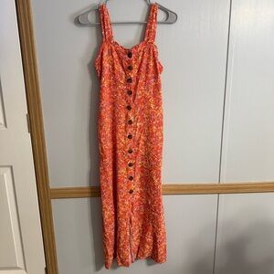 Japna Floral Orange Dress Size Small